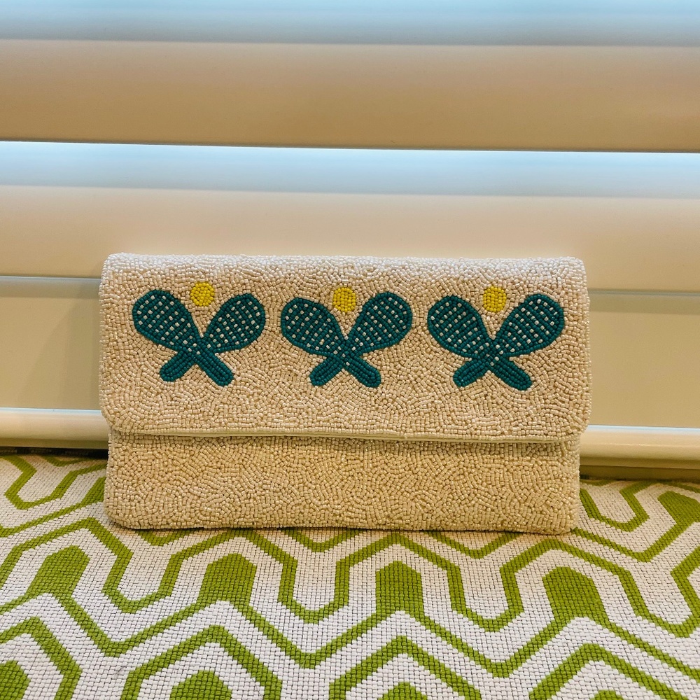 Lisi Lerch beaded tennis clutch